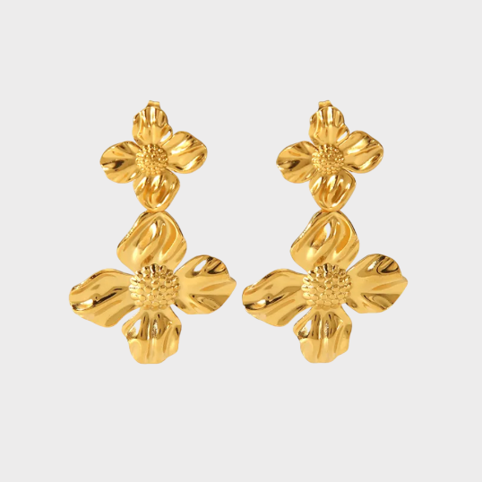 DOUBLE FLOWER EARRING